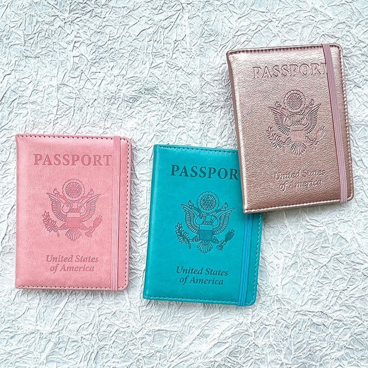 Estuche de cuero para pasaporte, sencillo, elegante y versátil.