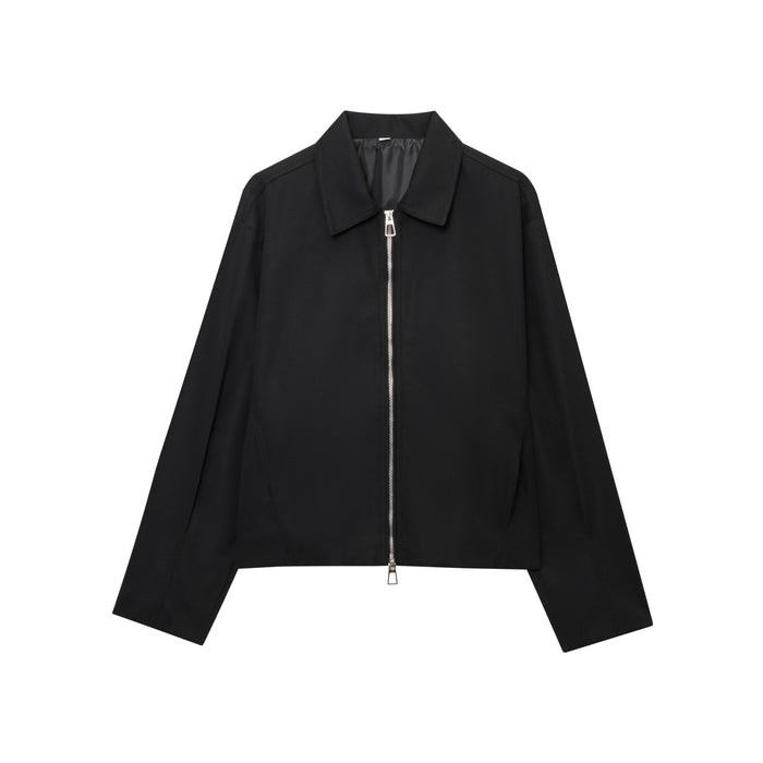 Veste de baseball zippée à manches longues et col à revers de style européen et américain