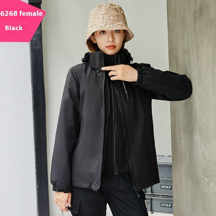 Chaqueta Shell Conjunto de dos piezas Abrigo Forro polar Extraíble Impermeable