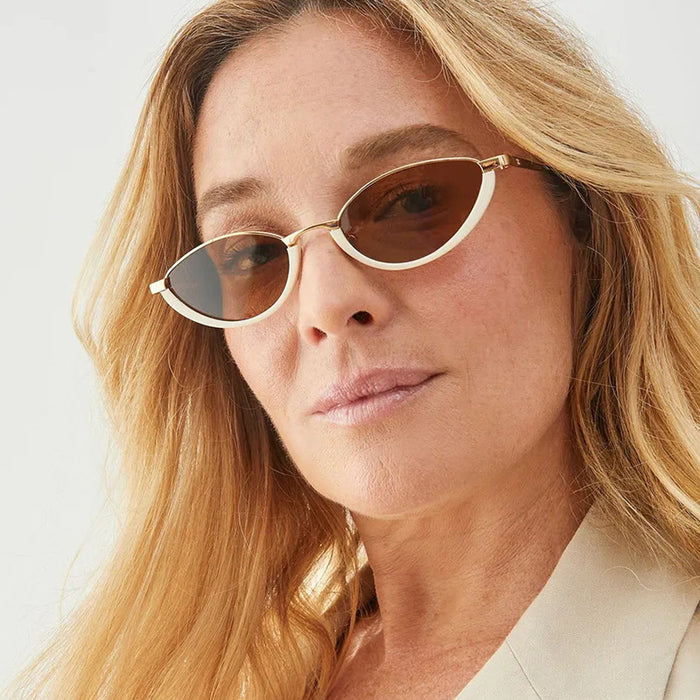 Lunettes de soleil à monture métallique fine, protection solaire, verres de soleil unis