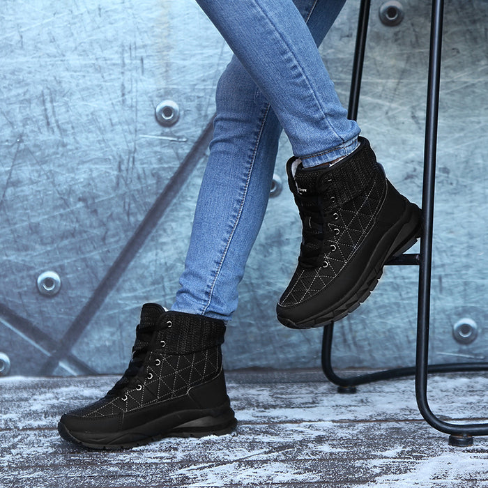 Bottes antidérapantes chaudes en coton pour l'extérieur, grandes tailles pour femmes