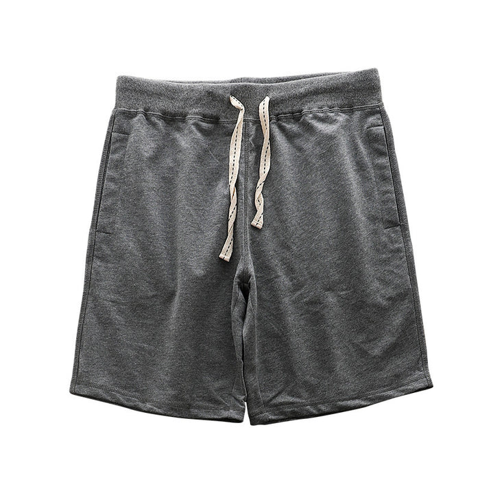 Loose Outer Wear Khaki Solid Color Casual Men's Shorts