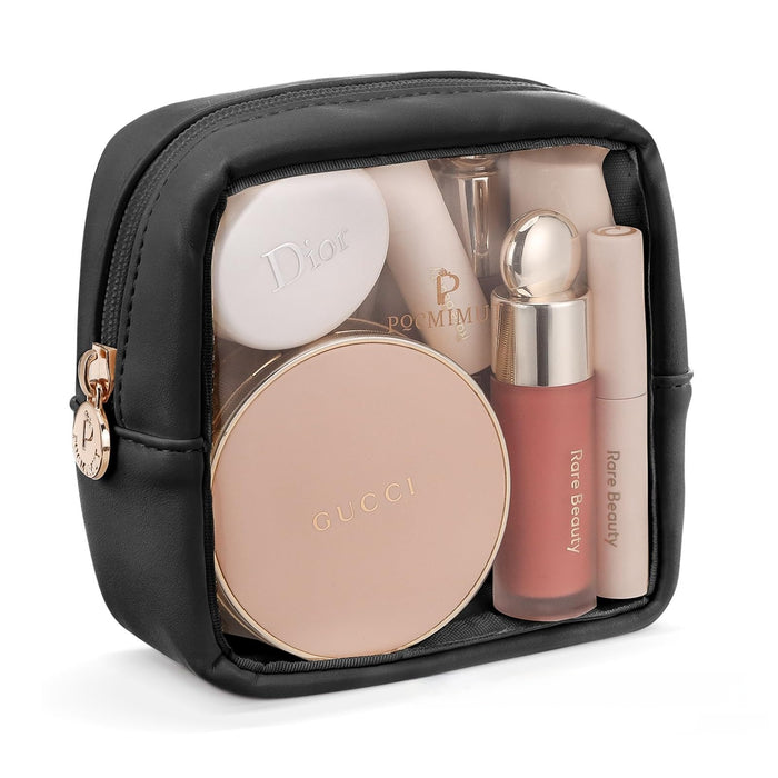 Leather Transparent Cosmetic Bag Travel Essential