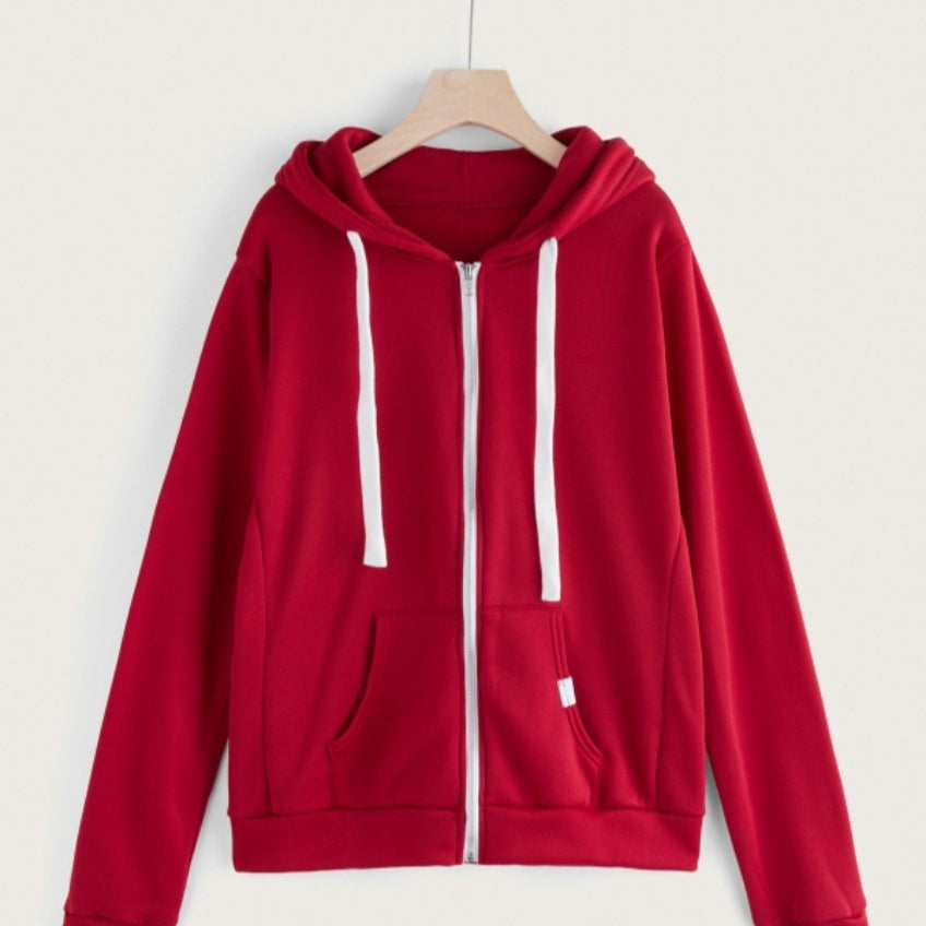 Cardigan sport décontracté pour femme avec sweat à capuche zippé