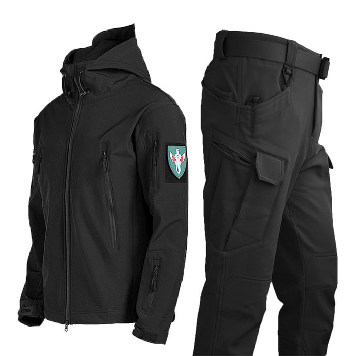 Combinaison veste softshell effet peau de requin pour homme, vêtements d'alpinisme