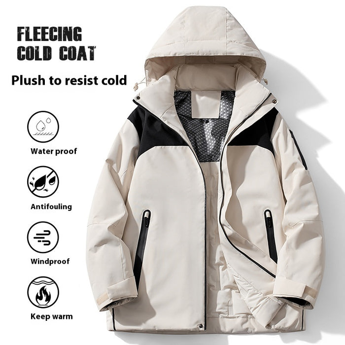 Manteau d'hiver matelassé en coton, veste imperméable doublée polaire, résistant au froid, coupe-vent, anti-salissures, pour l'extérieur