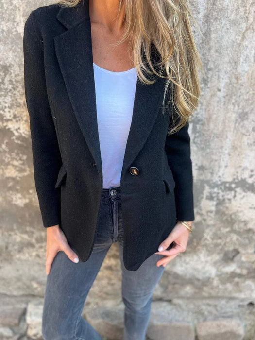 Blazer court à revers boutonné Ins - Veste d'hiver tendance pour femme
