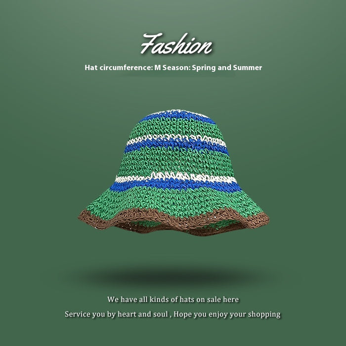 Beach Green Sun Hat Female Summer Foldable