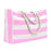 Embroidered Striped Beach Bag With Large Capacity