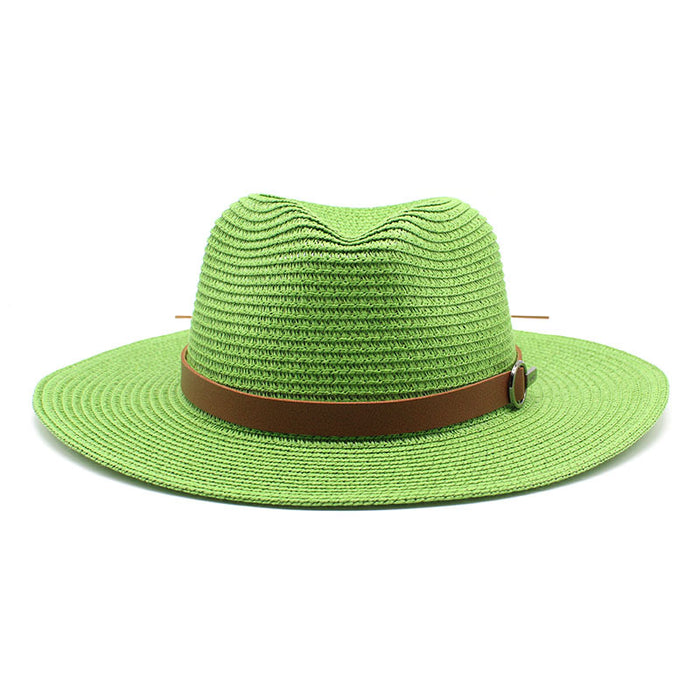 Sombrero de copa de mezclilla tejido para viajes, vacaciones y playa con protección solar