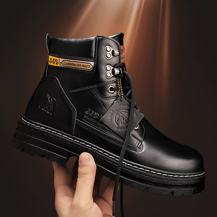 Men's Lace-up Large Head Shoes Outdoor Work Boots Trend Style Doc Martens