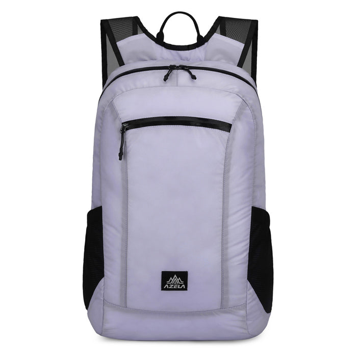 AZELA Lightweight Hiking Backpack, White Outdoor Travel Daypack With Multiple Pockets, Breathable Mesh Straps, Durable Casual Backpack For Men Women Camping Trekking