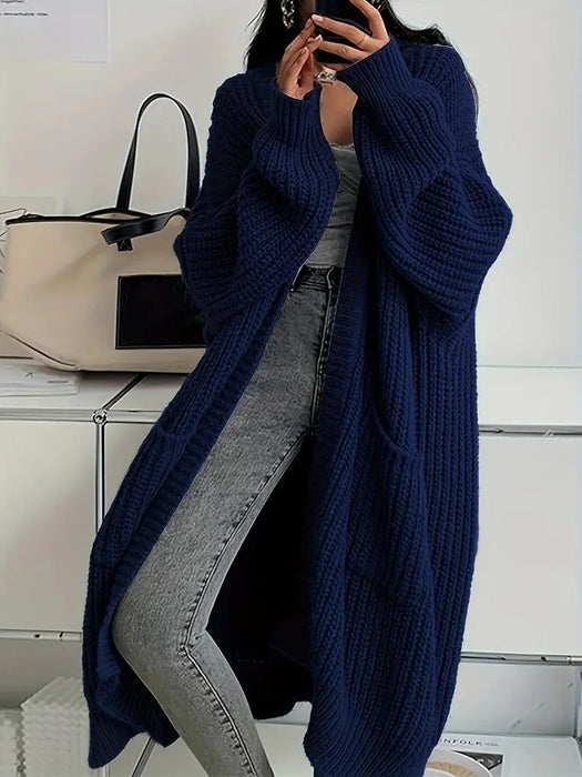 Autumn And Winter Long Sweater Women's Loose All-matching Base Long-sleeved Knitted Cardigan