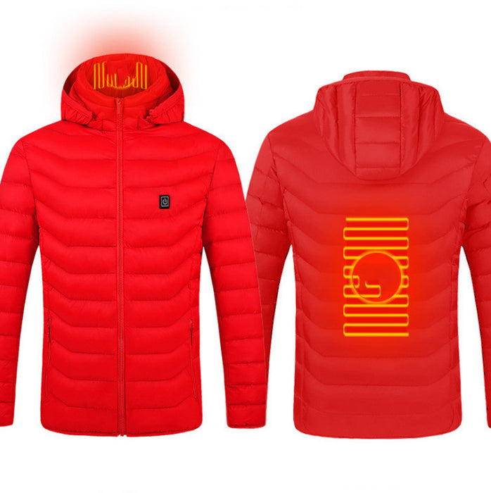 Nueva chaqueta calefactable, abrigo eléctrico USB, abrigo de algodón, ropa térmica, chaleco calefactor, ropa de hombre para invierno