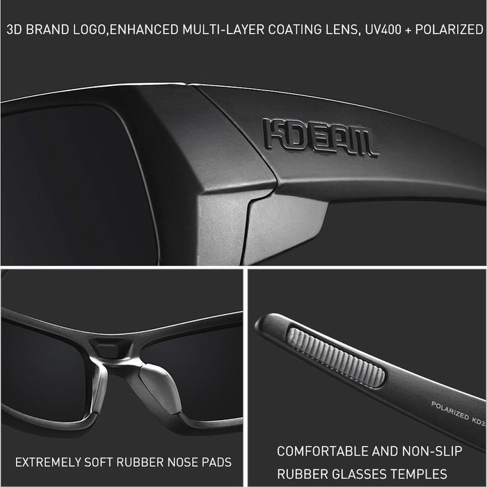 Nouvelles lunettes de soleil polarisées carrées pour sports de plein air, protection oculaire polyvalente, lunettes de soleil colorées