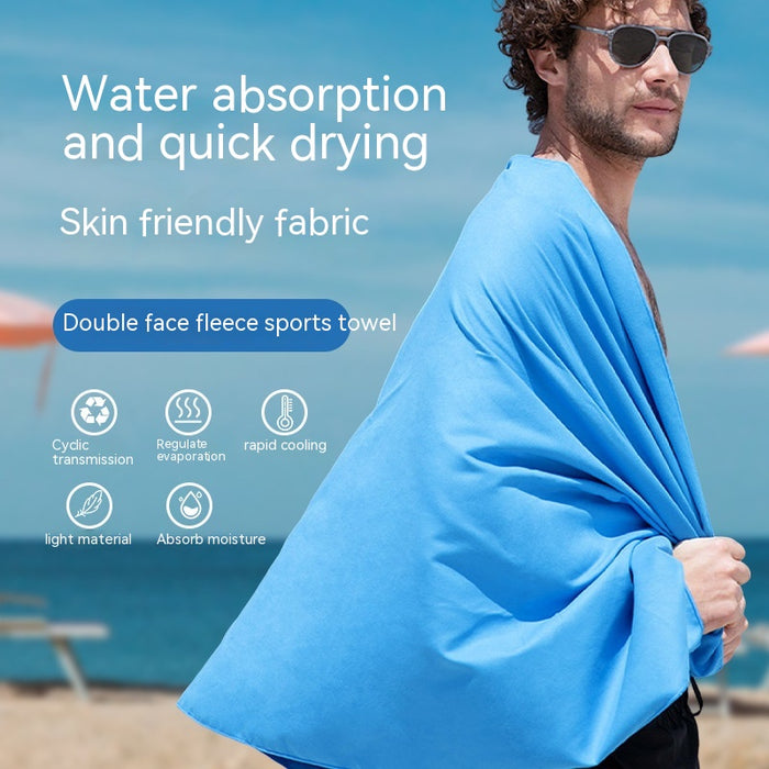 Double-sided Velvet Quick-drying Sports Towel Sweat-absorbent Beach Bath Towel Microfiber Production
