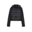 Veste à capuche matelassée en coton, manches longues thermiques, patchwork noir