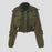 Womens Casual Jacket With Zippered Pockets And A Lapel Design
