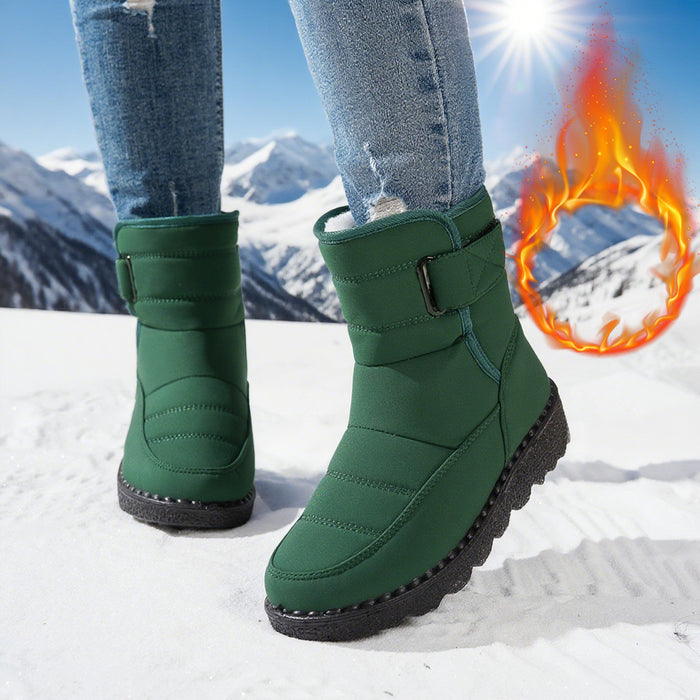 Botas de nieve para mujer, tallas grandes, de terciopelo y algodón cálido.