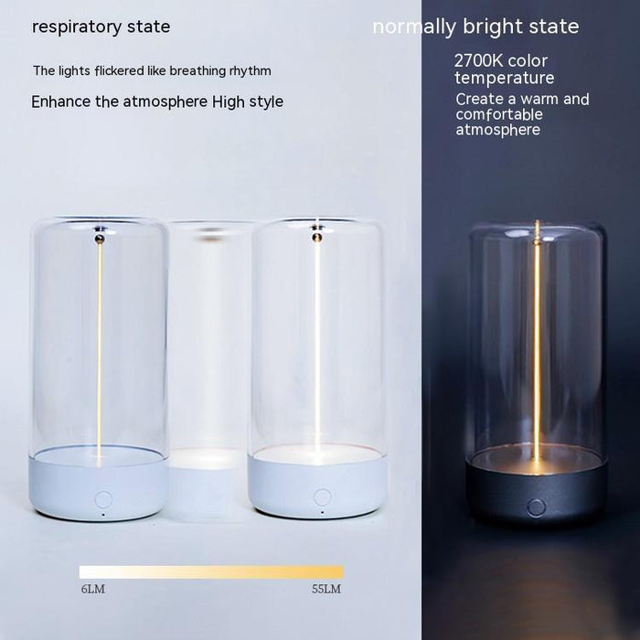 Nouvelle lampe de camping LED rechargeable Type-C, veilleuse portable haute transparence et résistante aux chutes, pour une ambiance créative.