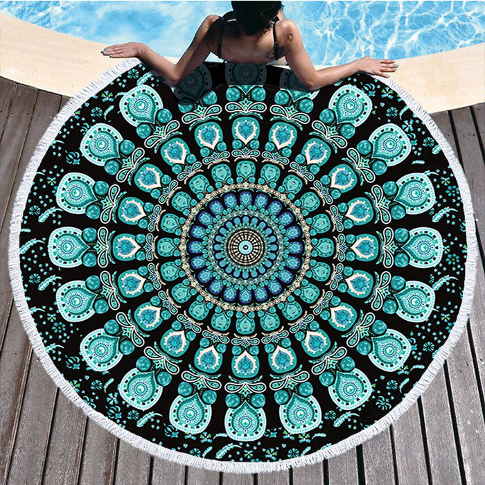 Round Printed Beach Towel Microfiber