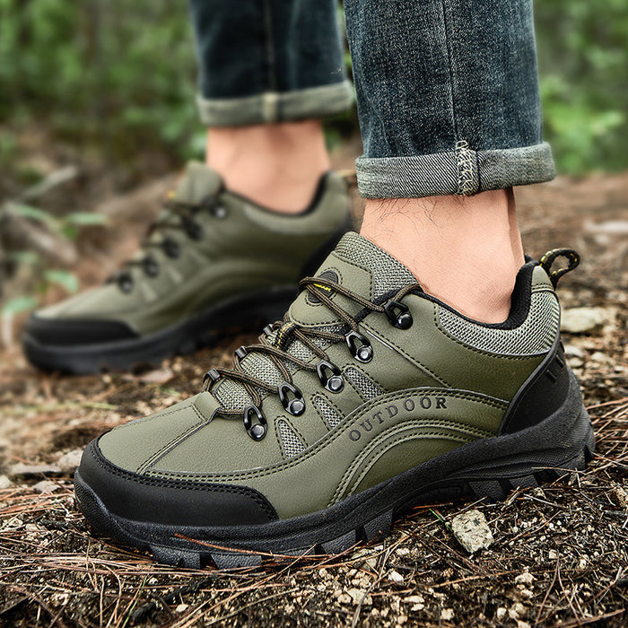 Boots Men's Autumn And Winter Outdoor Sneakers Leather Low-top Hiking Shoes Small Wholesale Delivery