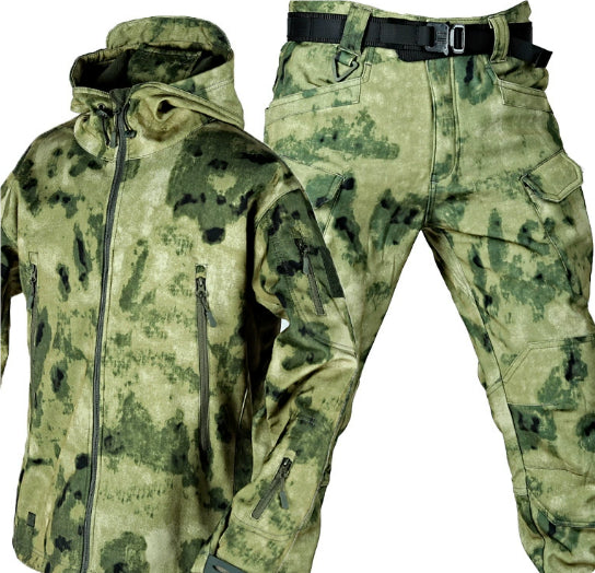 Combinaison veste softshell effet peau de requin pour homme, vêtements d'alpinisme