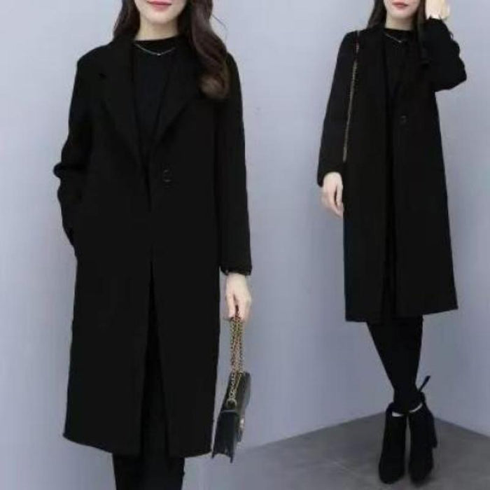 Nouveau Manteau en laine Automne-Hiver, mi-long, coupe ample, style coréen
