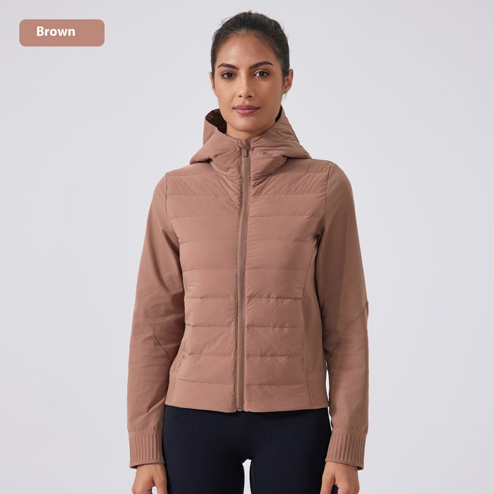 Doudoune fine à capuche pour femme, coupe-vent, imperméable et chaude