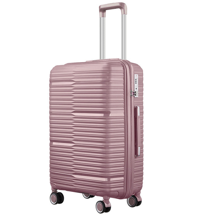 Valise trolley en polypropylène (PP) silencieuse à roulettes universelles de 20 pouces