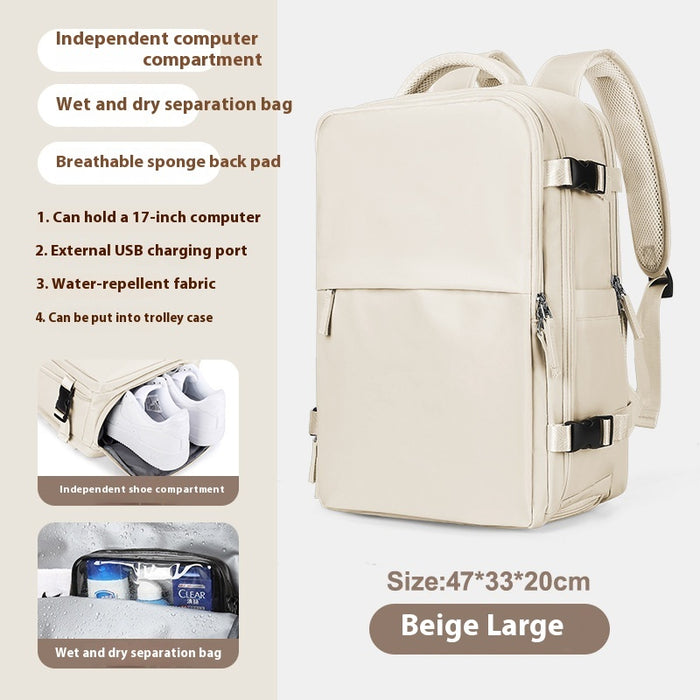 Backpack Women's Large Capacity Travel Men's Business Trip Can Be Expanded