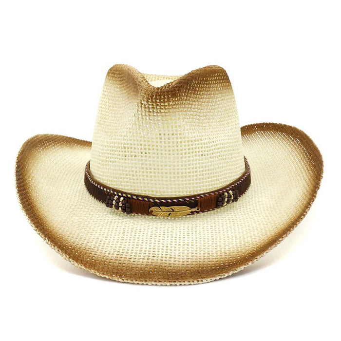 Western Spray Paint Straw Cowboy Hat Beach Hat