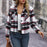 Autumn And Winter New Fashion Casual Pocket Plaid Women's Woolen Short Coat