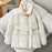 Winter Plaid Sewing Lapel Coat With Lace-up Design Fashion Loose Solid Thick Jacket Outerwear Women's Clothing