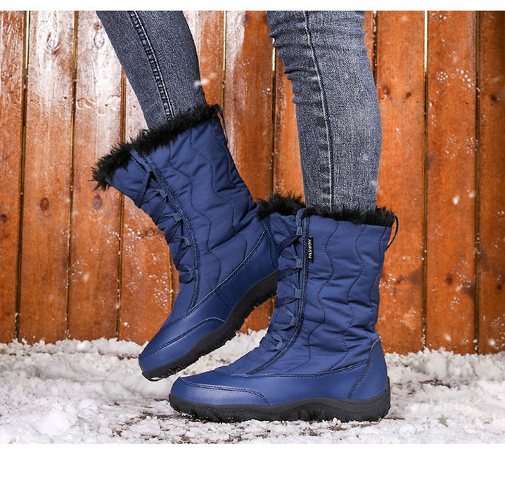 Botas de nieve altas para exteriores, zapatos cálidos de algodón