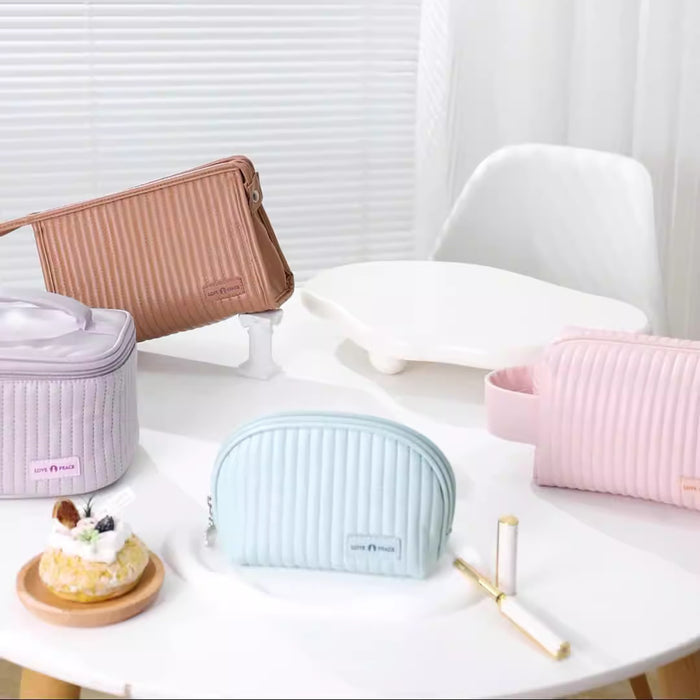 Trousse de toilette ronde, trousse de toilette de voyage mignonne pour femme, sac de toilette imperméable en cuir PU, grande capacité, toucher agréable, trousse de toilette portable