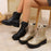 Women's Lace Up Round Toe Platform Leather Martin Boots