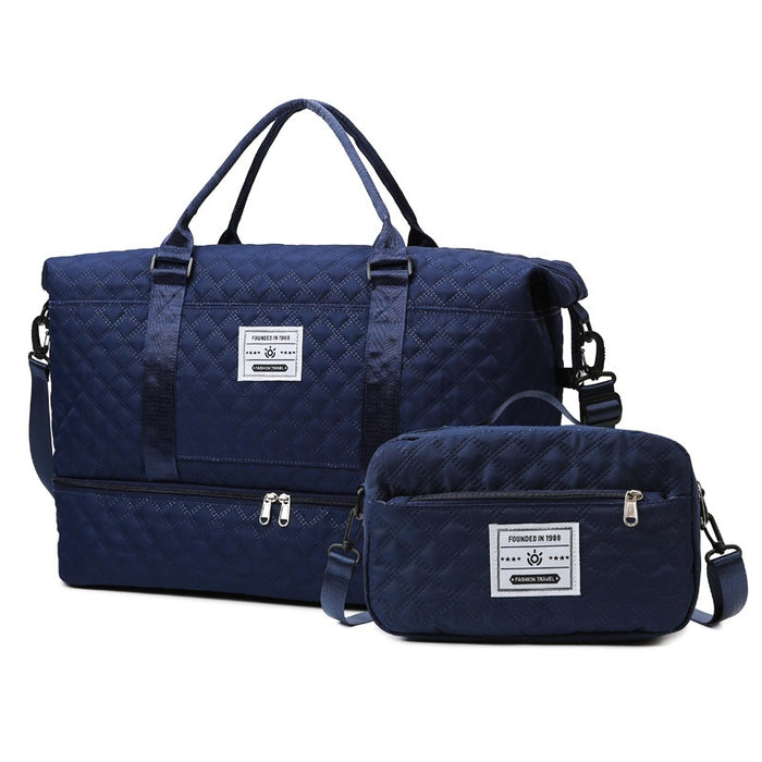 Sac de Voyage Fourre-tout Matelassé Brodé Grande Capacité avec Poignée