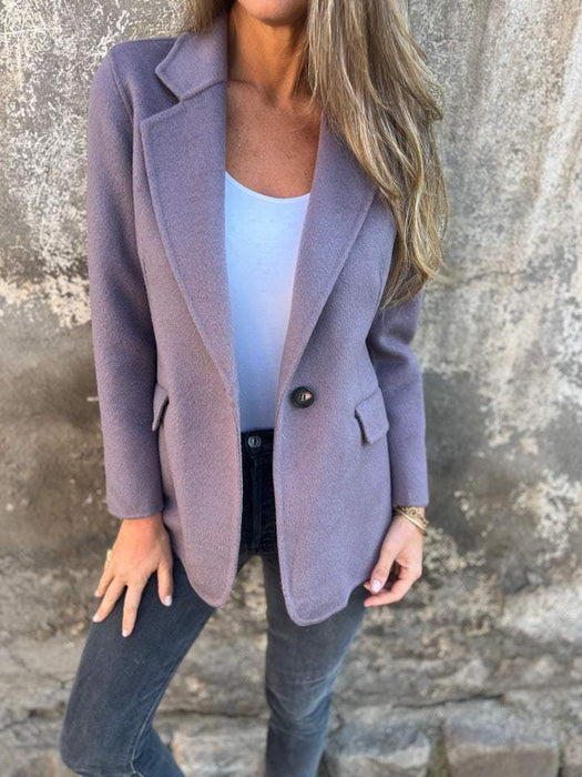 Blazer court à revers boutonné Ins - Veste d'hiver tendance pour femme