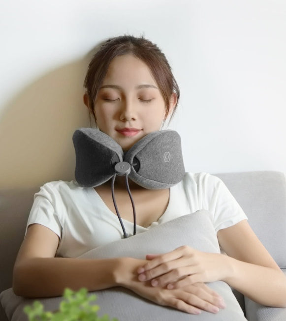 Almohada de masaje para el cuello, relajante, terapia muscular para el cuello, almohada para dormir para la oficina, el hogar y los viajes.