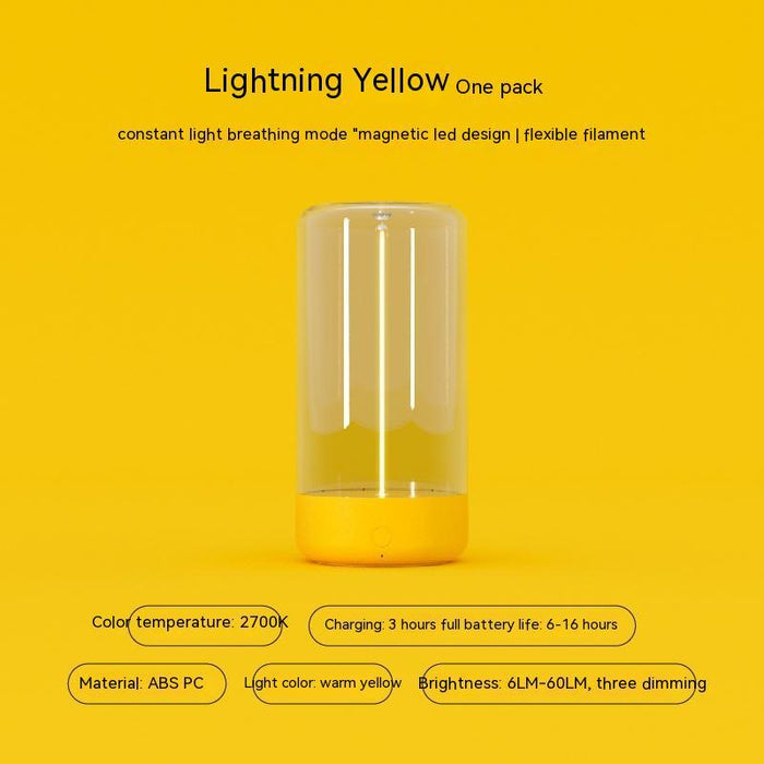 Nouvelle lampe de camping LED rechargeable Type-C, veilleuse portable haute transparence et résistante aux chutes, pour une ambiance créative.