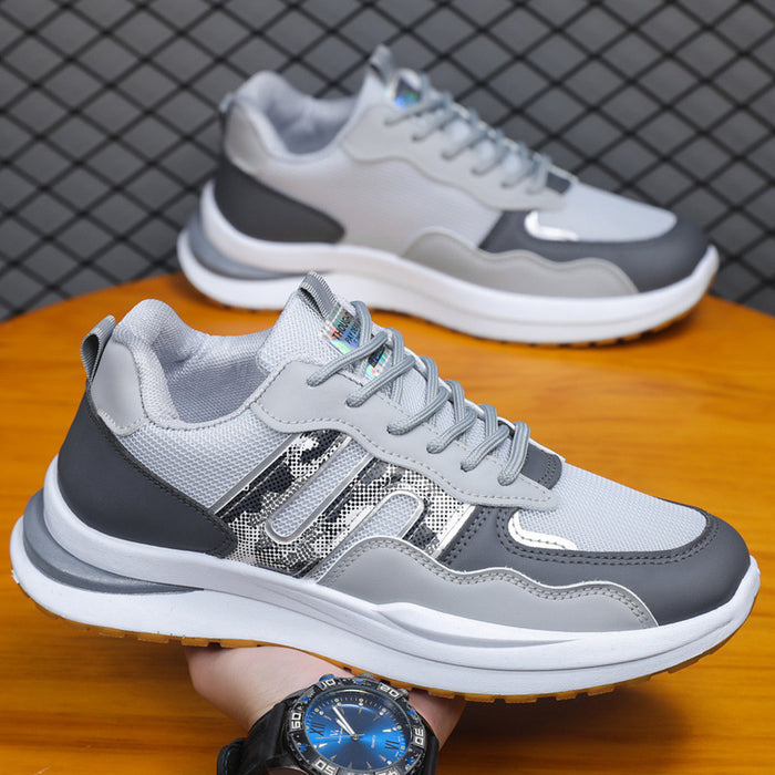 Zapatos deportivos casuales transpirables de malla para hombre de talla grande