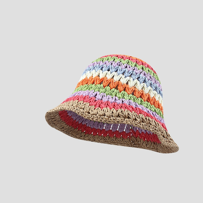 Sombrero de pescador de ala ancha para playa, resistente al sol, que hace que el rostro parezca más pequeño.