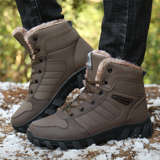 910 Lace-up Anti-slip Couple Snow Boots Winter