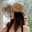 Big Brim Bow Ribbon Beach Hat Summer Outdoor Sun Hat Wave Straw Hat Lace Edge Pearl Sun Hat
