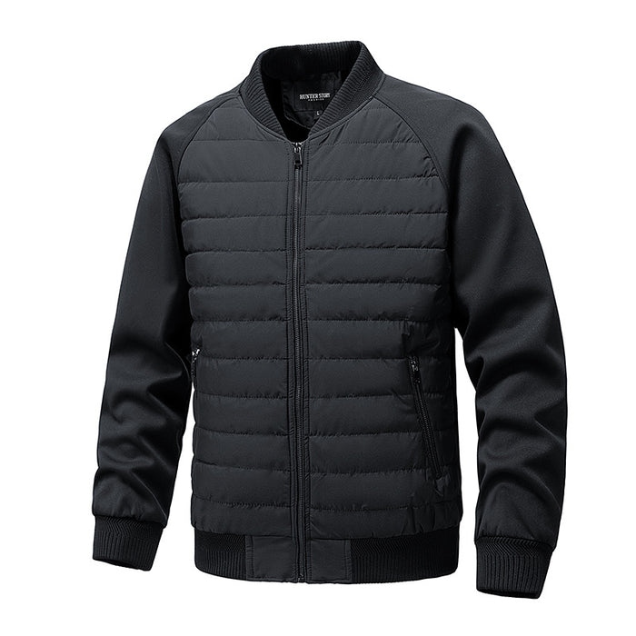Baseball Collar Color-blocked Cotton-padded Jacket For Men