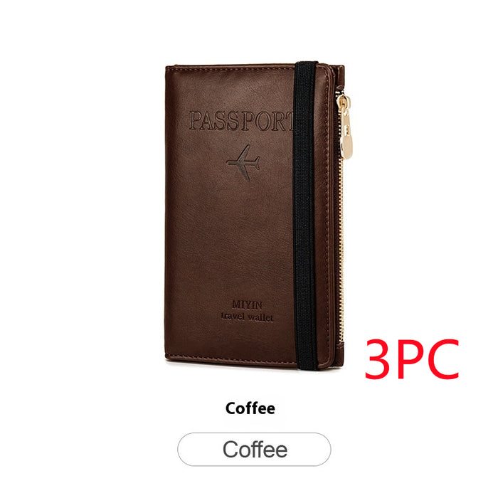 Cartera para pasaporte multifuncional con RFID ultrafina