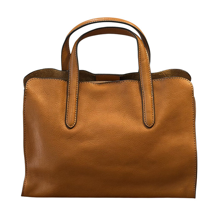 Womens Casual All-Match Tote Bag Made From Full-Grain Cowhide Leather