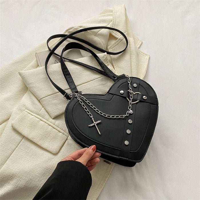 Sac bandoulière en forme de cœur, mignon et original, de style coréen