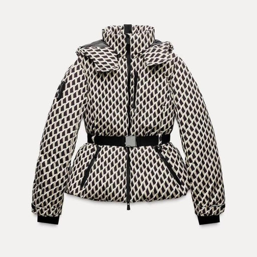 Combinaison de ski avec ceinture et veste chaude en coton à col montant